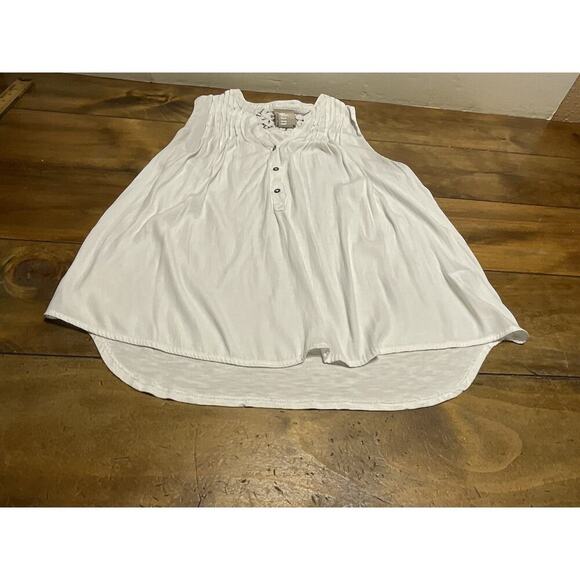 Dolan Anthropologie Sleeveless Henley Pintuck Top Medium - Picture 5 of 10